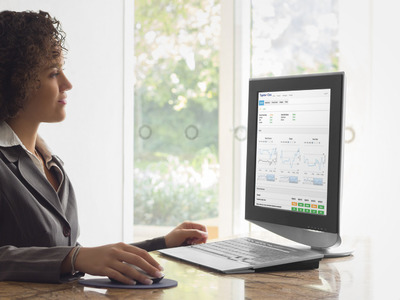 Woman at desk patient dashboard